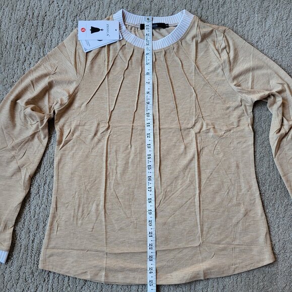 Women’s Long Sleeve Lightweight Shirt – Tan – Size S – NWT - Picture 6 of 9